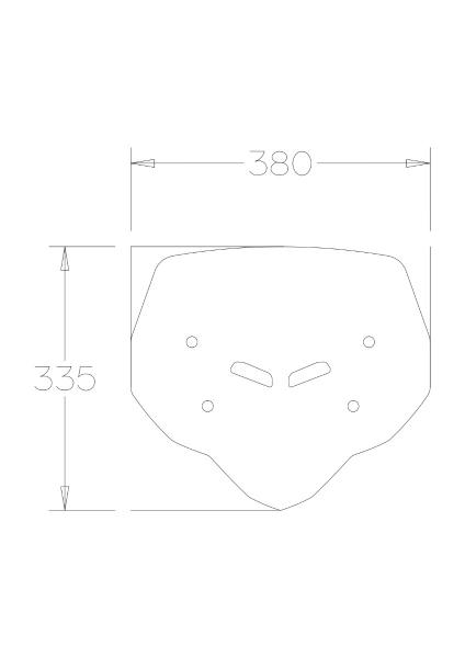 Windscreen compatible with HONDA CB 500X 2016-2023 – Height: 335 mm