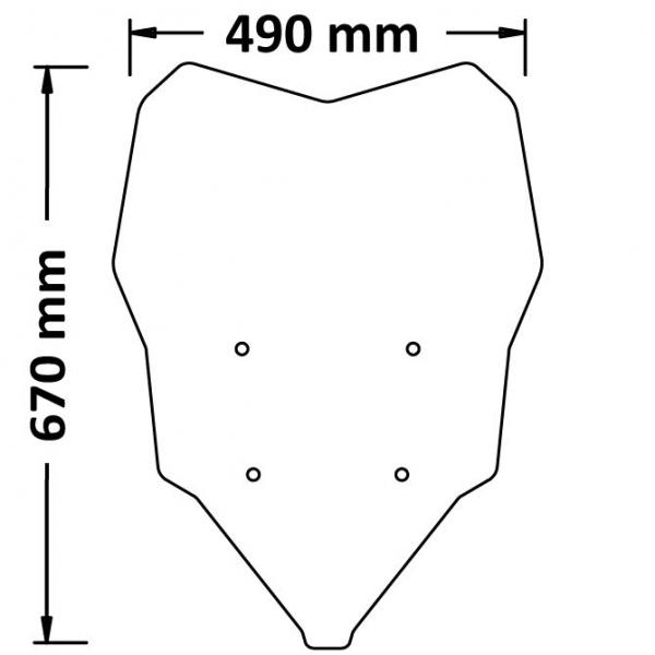 Windschild passend für BMW F900 XR - Höhe 670mm