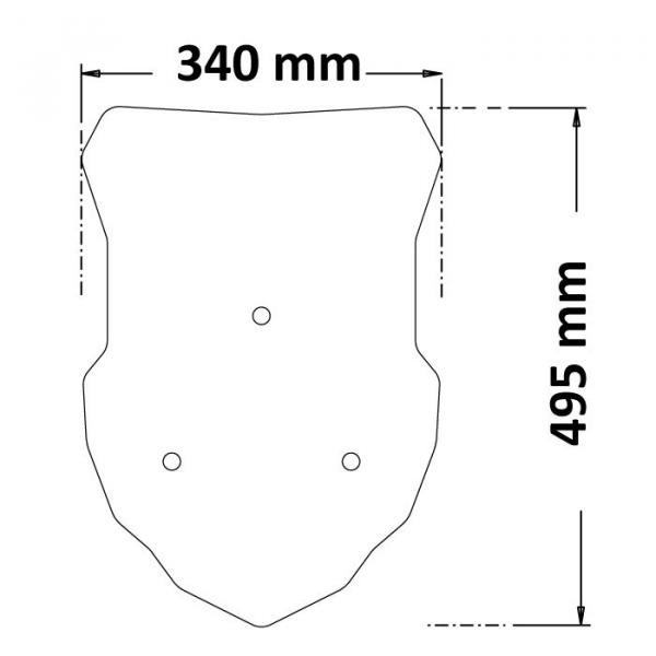 Windschild für Moto Morini XCAPE 650 – Höhe 495 mm