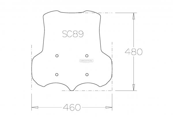Windschild passend für Moto Guzzi V 85 TT - Hoehe: 480 mm-maße