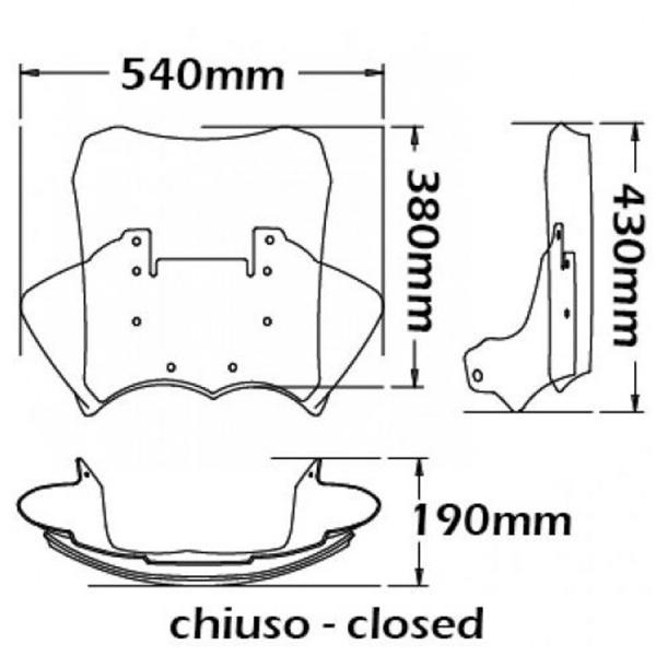 Windschild - Höhenverstellbar - inkl. Alu Haltebügel passend für BMW R1200 GS Adventure (2005-2013)