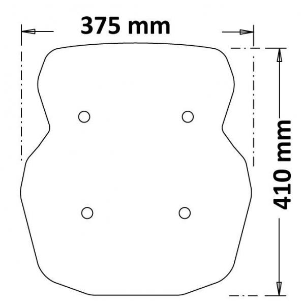 Windshield suitable for APRILIA TUAREG 660 - Height 410 mm - drawing