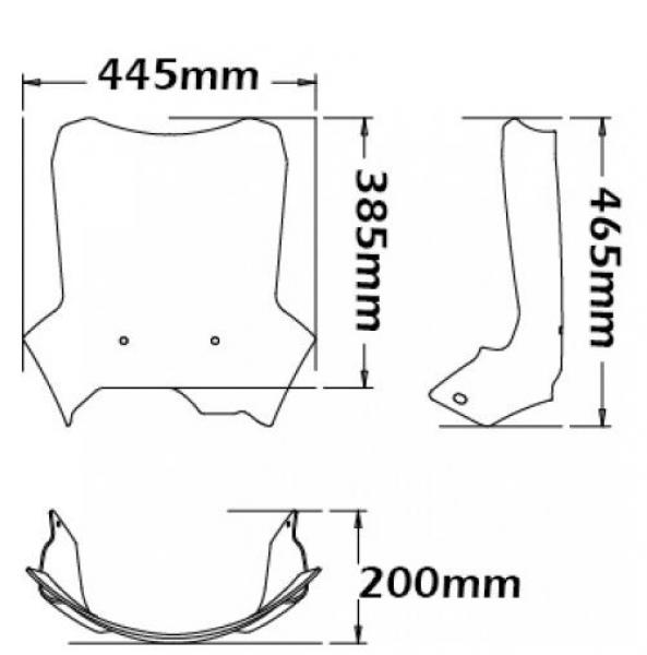 Windshield suitable for BMW F700 GS - Height 385mm