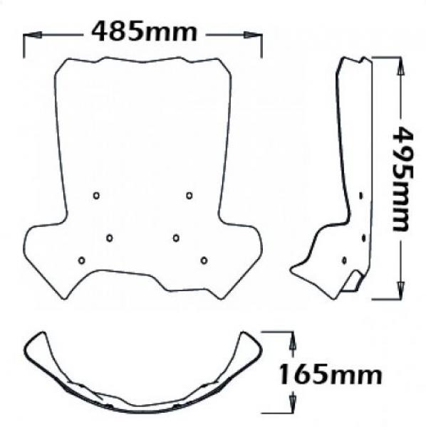 Windshield suitable for BMW F700 GS - Height 415mm