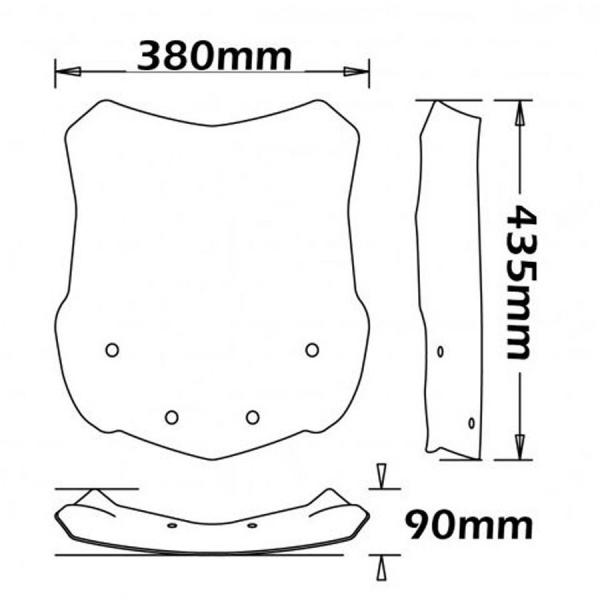 Windshield suitable for BMW G310 GS - Height 435mm