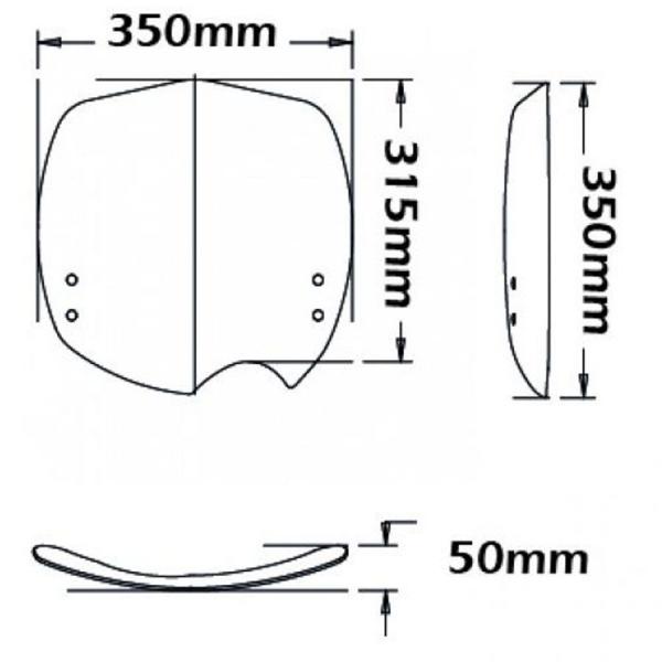 Windschild passend für BMW G650 X-Challenge - Höhe: 350mm