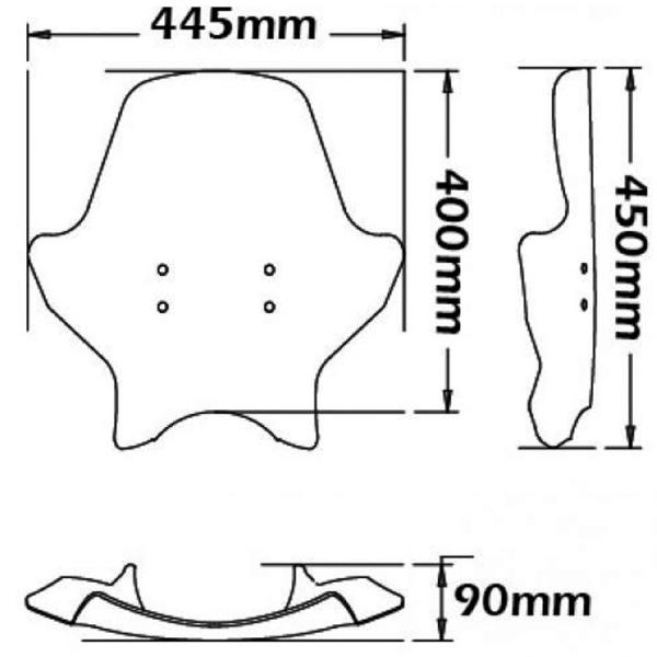Windschild passend für BMW G650 Xcountry - Höhe: 400mm
