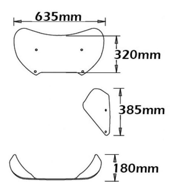 Windschild passend für BMW K1200 LT - Höhe 320mm