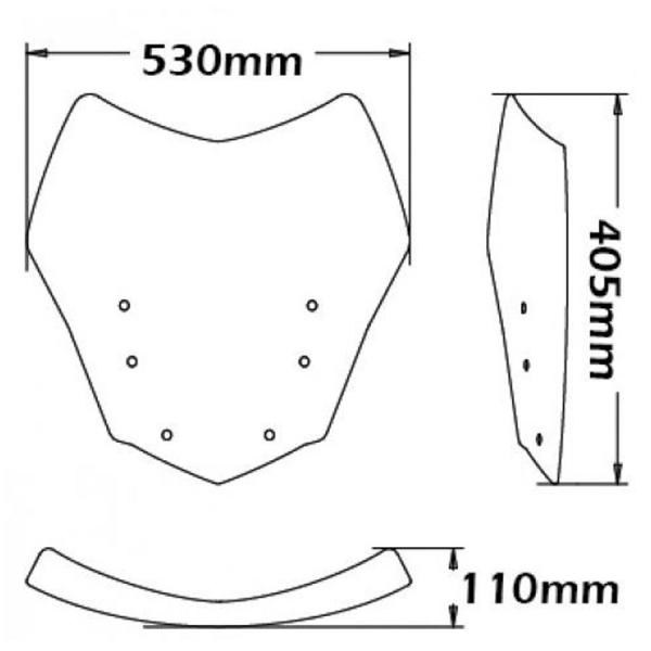Windschild passend für BMW K1600 Modelle - Höhe 405mm