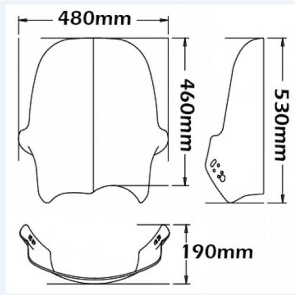 Pare-brise convient à BMW R1150 GS - Hauteur 460mm