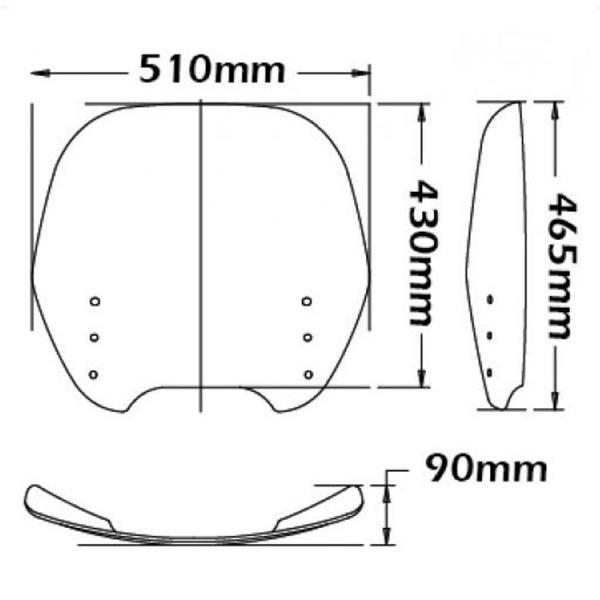 Windschild passend für BMW R850 RT, R1100 RT & R1150 RT - Höhe 370mm