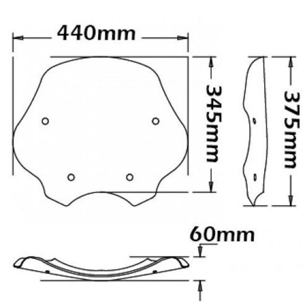 Windschild passend für BMW R1200 R (-2010) - Höhe 345mm