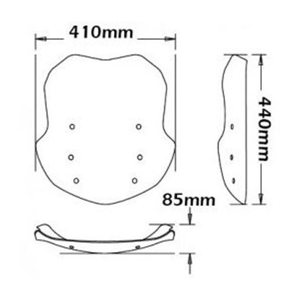 Windschild passend für BMW R1200 R LC (2015-) - Höhe 440mm
