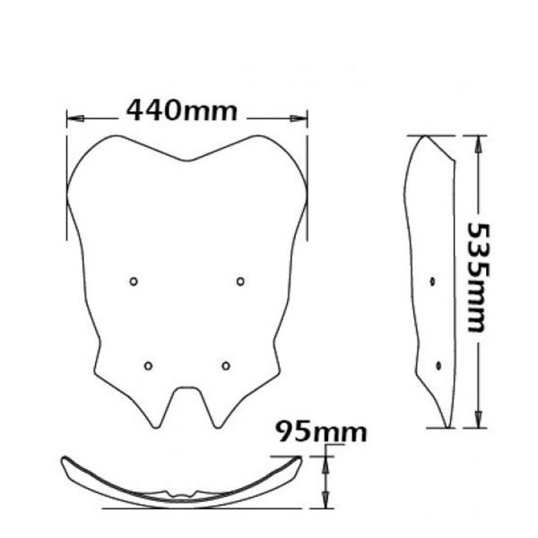 Windschild passend für BMW R1200 RS LC - Höhe 535mm