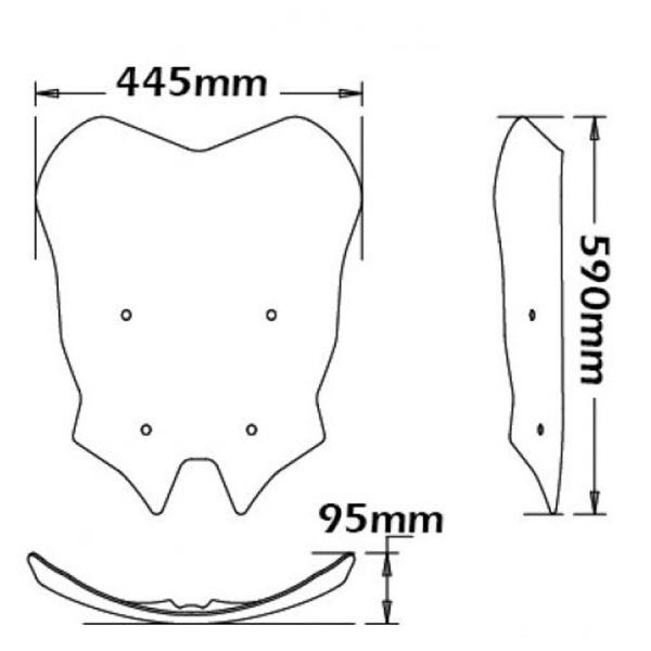Windschild passend für BMW R1200 RS LC - Höhe 590mm