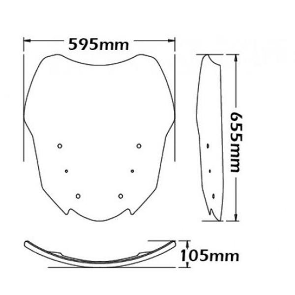 Windschild passend für BMW R1200 RT LC & R1250 RT - Höhe 665mm