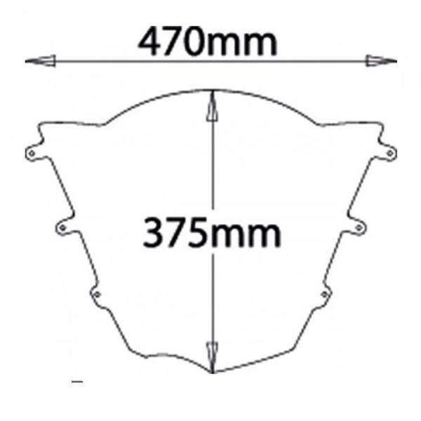 Pare-brise "Double Bubble" convient à BMW R1200 S - Hauteur 375mm