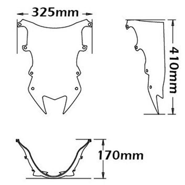 Windschild "Double Bubble" passend für BMW S1000RR - Höhe 410mm