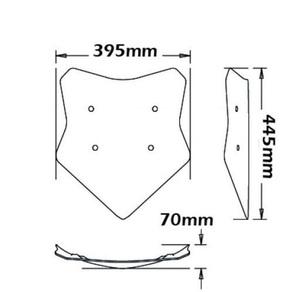 Windschild passend für BMW S1000 XR - Höhe 445mm