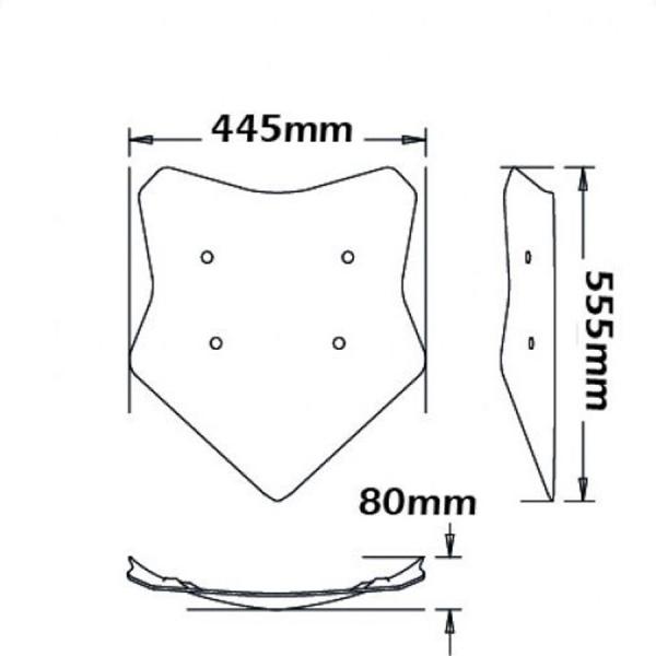 Windshield suitable for BMW S1000 XR - Height: 555 mm