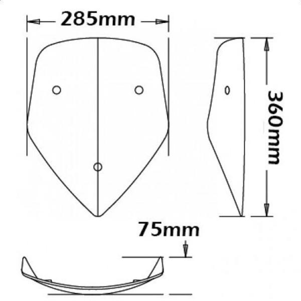 Windschild passend für Ducati Multistrada (2010-2013) - Höhe 360mm