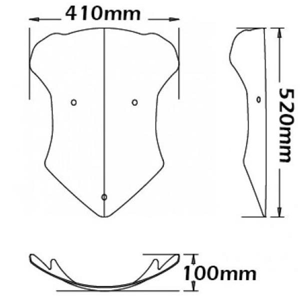 Windschild passend für Ducati Multistrada (2010-2013) - Höhe 520mm