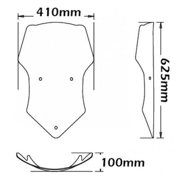 Windschild passend für Ducati Multistrada (2010-2013) - Höhe 625mm