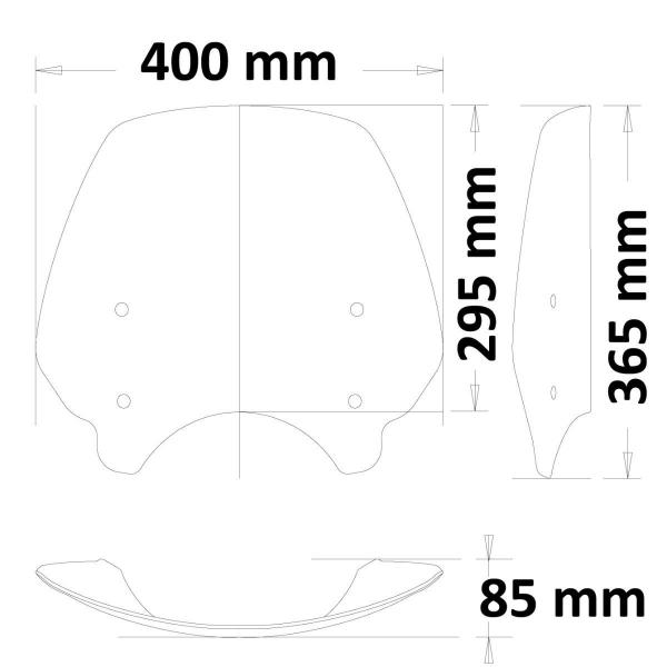 Windschild passend für Moto Guzzi Audace - Hoehe:220mm