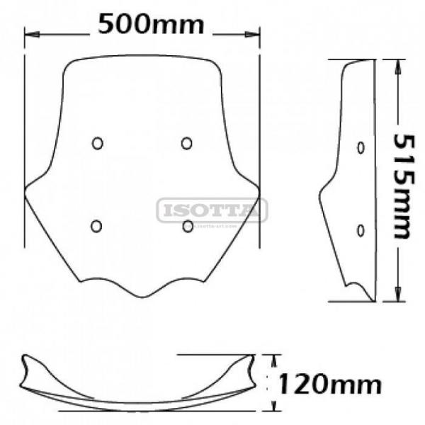 Windschild passend für Moto Guzzi Stelvio 1200 4V - Höhe 515 mm