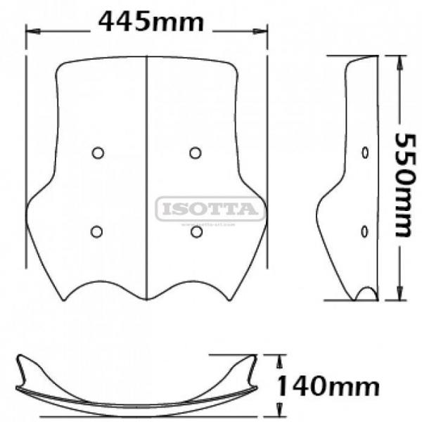 Windschild passend für Moto Guzzi Stelvio 1200 4V - Höhe 550 mm