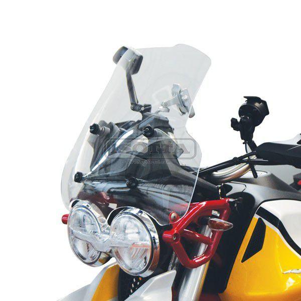 Windshield suitable for Moto Guzzi V 85 TT - Height: 415 mm clear colour-side view