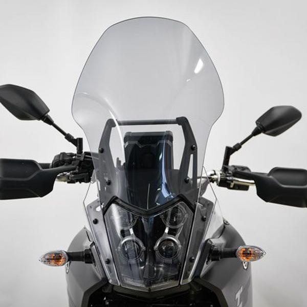Windschild "für passend für Yamaha Tenere 700 (2019-) - Höhe 490 mm - rauchgrau - Frontansicht