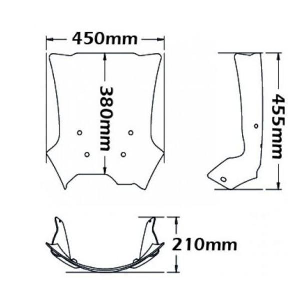 Windshield suitable for BMW F650 GS (2008-) & F800 GS (-07/2012) -Attachment on original upper bar - Height 380mm