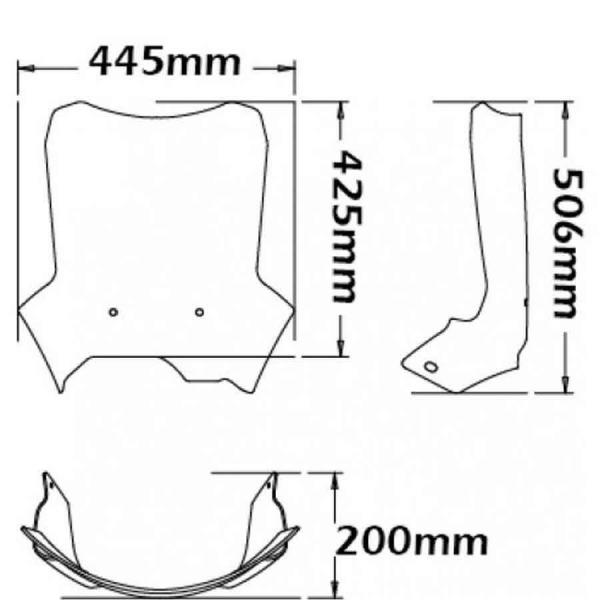Windshield suitable for BMW F650 GS (2008-) & F800 GS (-07/2012) - Height 425mm