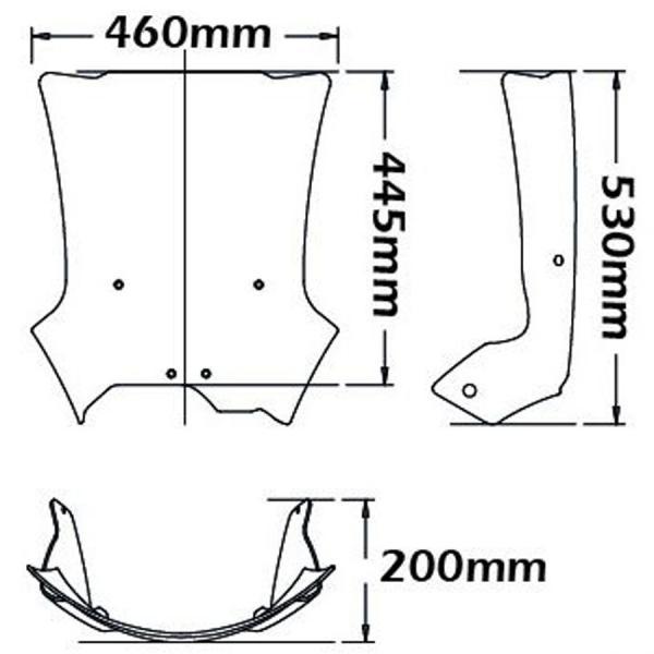Windshield suitable for BMW F700 GS incl. upper bar - Height 445mm